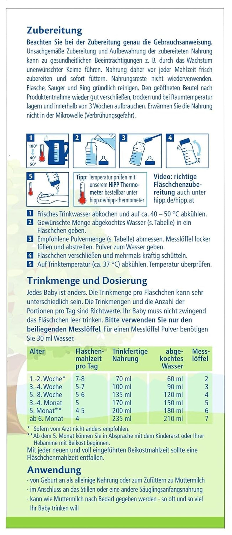 HiPP PRE ekologisk barnmjölk (4 x 600g), från födseln, innehåller endast laktos som kolhydrat, av bästa ekologiska kvalitet