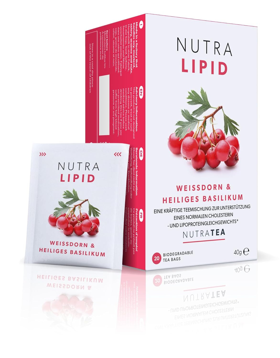 Nutra Tea NUTRALIPID, Blodsockerbalanserande te Hjälper till att upprätthålla blodsockernivåerna, Bantningste Förbättrar ämnesomsättningen och kan dämpa aptiten, 20 återanvändbara tepåsar