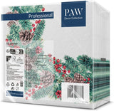 PAW - Airlaid servetter (40 X 40 Cm) I 50 delar I Perfekt för jul, vinter, helgdagar I Julaftons bordsdekorationer I Airlaid tygliknande servetter Vintergrenar I Vintergrenar