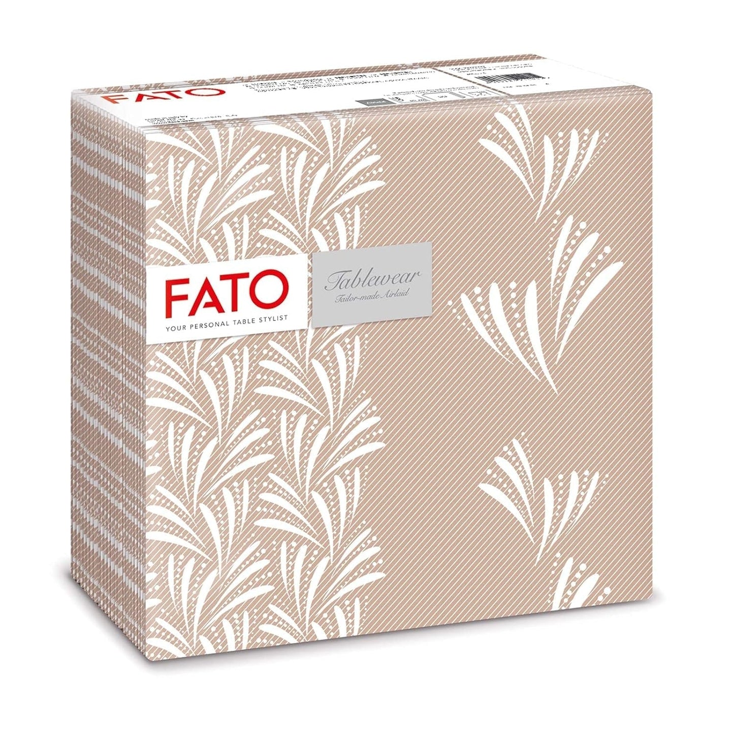 Fato - Torra pappersservetter, airlaid, textileffekt, paket med 50 servetter, 40X40 vikta i 4-format, Tropicana Decor
