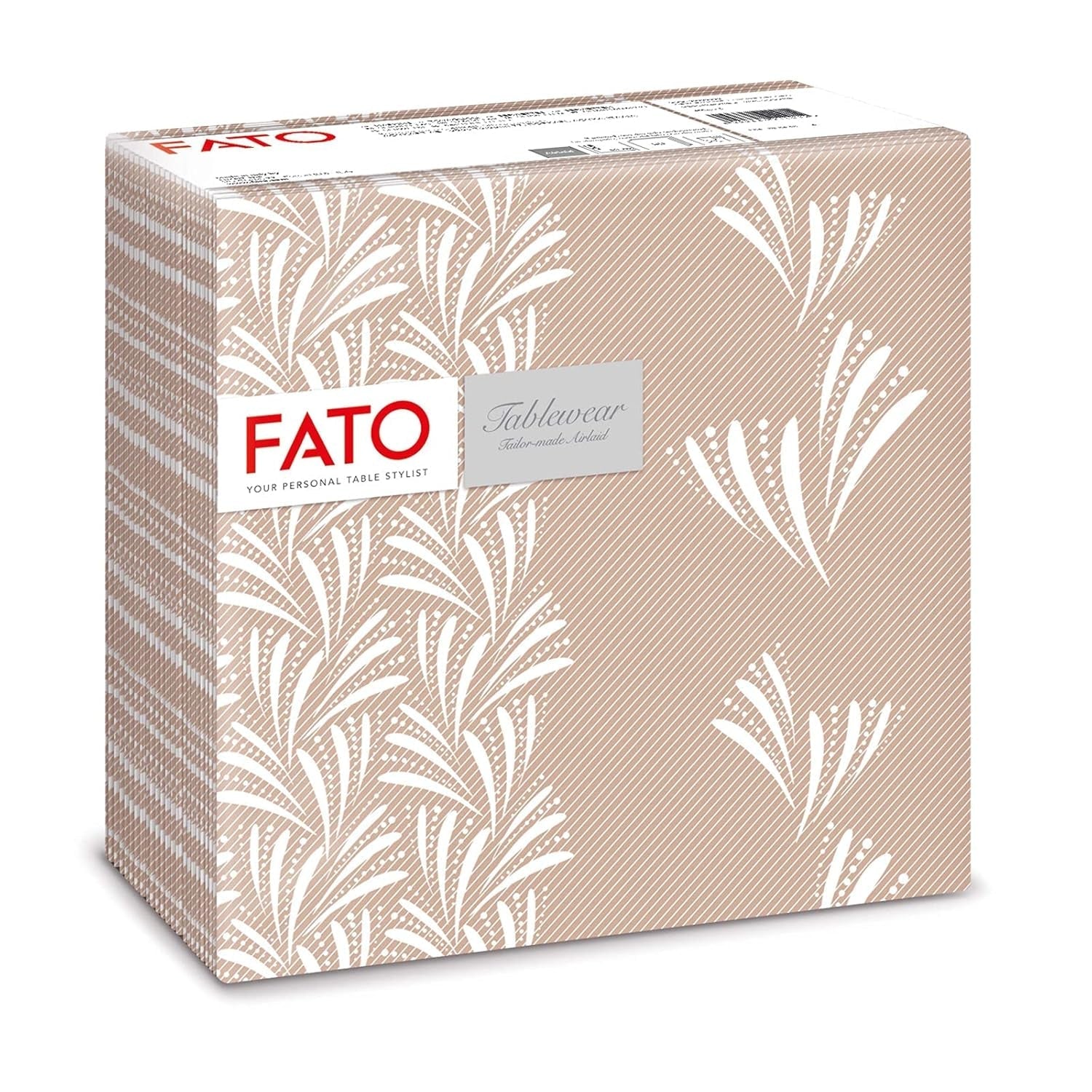 Fato - Torra pappersservetter, airlaid, textileffekt, paket med 50 servetter, 40X40 vikta i 4-format, Tropicana Decor