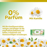 Känsliga babyservetter, 0 % doft, 98 % naturlig formel som återställer hudens pH-balans, friskhetstätning, 54 våtservetter