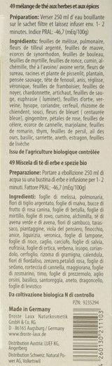 Droste-Laux Basic Tea med 49 örter, 25 bitar (örtte, filterpåsar, faste- eller diet-te) 120501