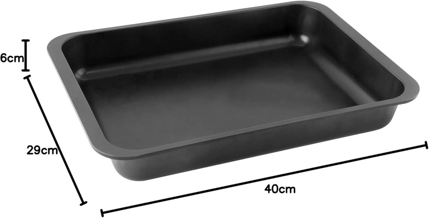 Zenker Ofenbackform (40 X 6 X 29 Cm) SPECIALMATlagning, Rechteckige Ofenform Mit Antihaftbeschichtung, Backform Mit Extra Hohem Rand (Farbe: Schwarz), Menge: 1 Stück Formar och plåtar för bakning Naty Shop