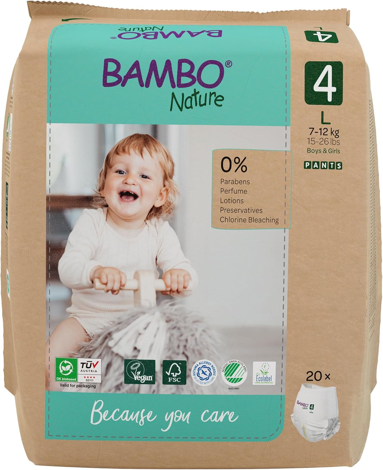 Bambo Nature Babyblöjor, storlek 6 (15+ kg) - Månadslåda med 90 | Spädbarnsblöjor med förbättrat läckageskydd | Maximal komfort och frihet för aktiva barn | Dermatologiskt testade blöjor