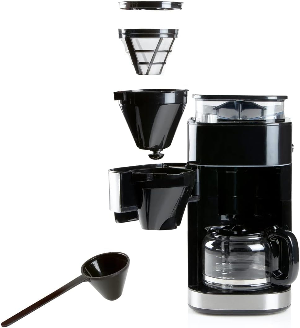 DOMO DO721K "Grind and Brew" espressomaskin - Bean-to-Cup-funktion - LCD-display - För malet kaffe eller hela bönor - 1,5 L