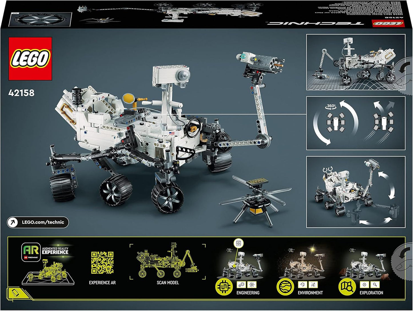 LEGO Space Toy Set 42158 Technic NASA Mars Rover Perserverance with Ar App, Science Building Toy för flickor och pojkar 10+ byggset Besuche den LEGO-Store