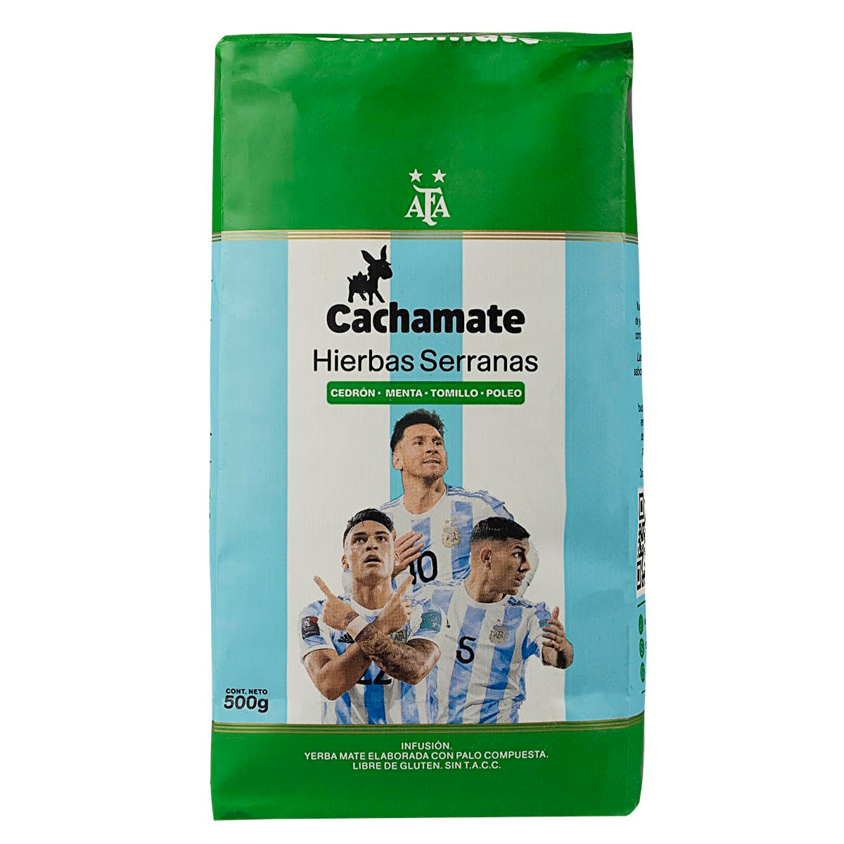 CACHAMATE Mundial Suave 500G | Specialutgåva fotboll | Argentinska Yerba Mate | 12 månaders naturlig mognad | Antioxidant och diuretiska egenskaper