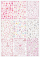 JMEOWIO Nagelsticker Frühling Blume 9 Blatt Nagelaufkleber Selbstklebend Rosa Blüte Nail Art Sticker Dekoration Nageldesign Zubehör