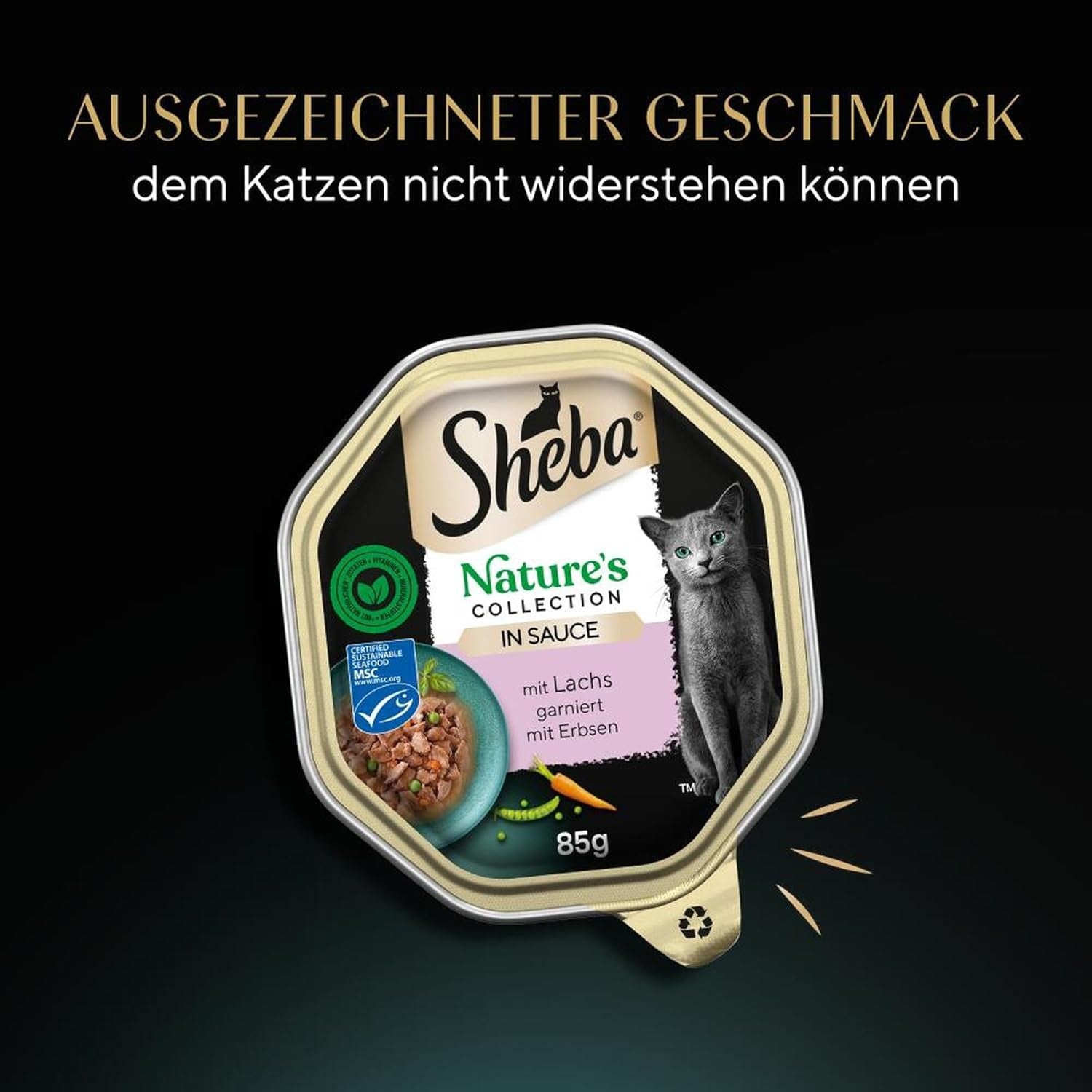 SHEBA Wet Cat Food, Nature's Collection i laxsås, 2 x 11 x 85g