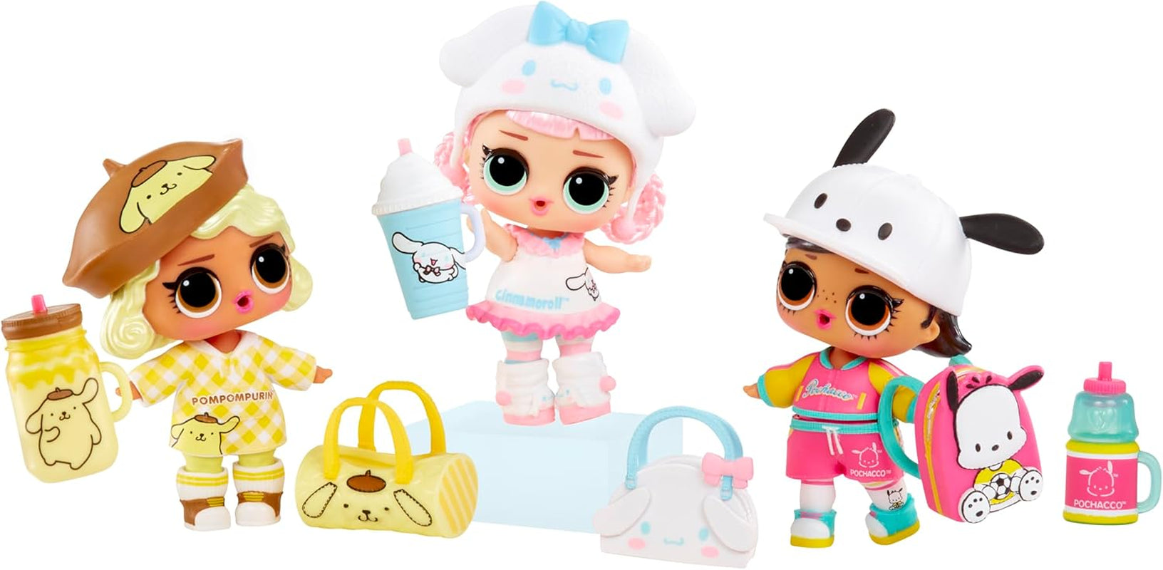 L.O.L. Överraskning! Älskar Hello Kitty and Friends - 1 docka med 7 överraskningar, slumpmässigt urval, 8 tots att samla in, present till barn 4+, Pink Naty Shop Dolls