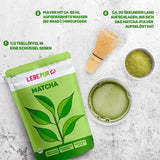 Lebepur BIO Matcha-pulver 100G - Premiumkvalitet från Japan Inga tillsatser - 100 % rent grönt tepulver för Matcha Latte, Matcha-te, grönt te, smoothie - japanskt grönt te