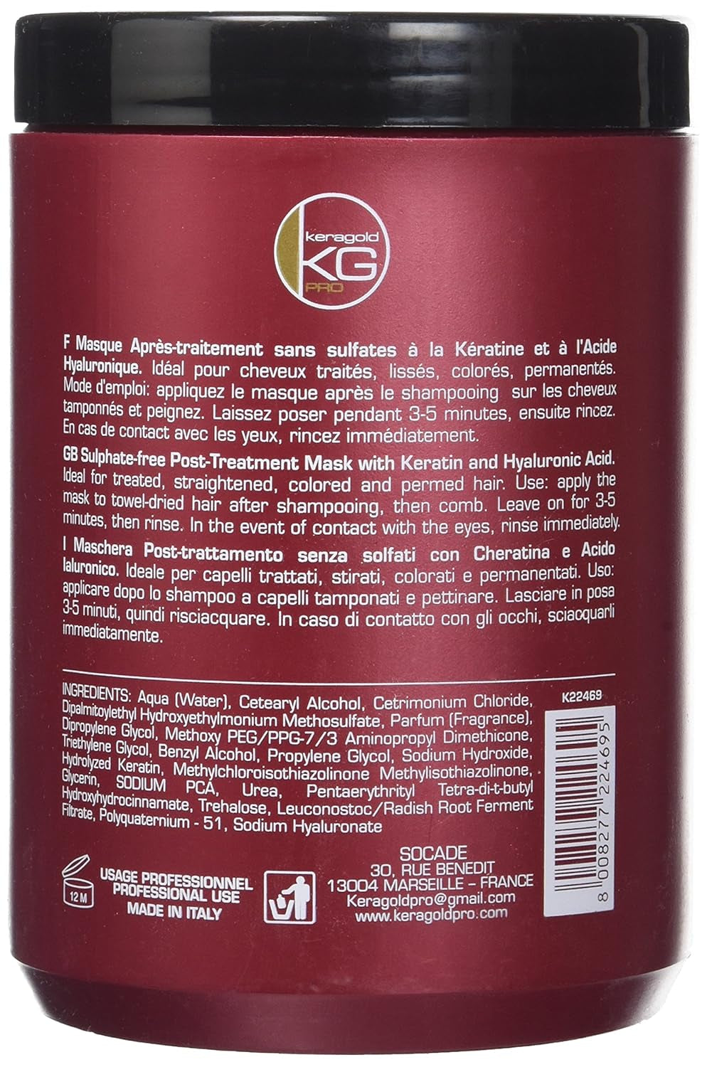 DD Sulfatfri mask, keratin/hyaluronsyra, 1 liter Naty Shop hårmask