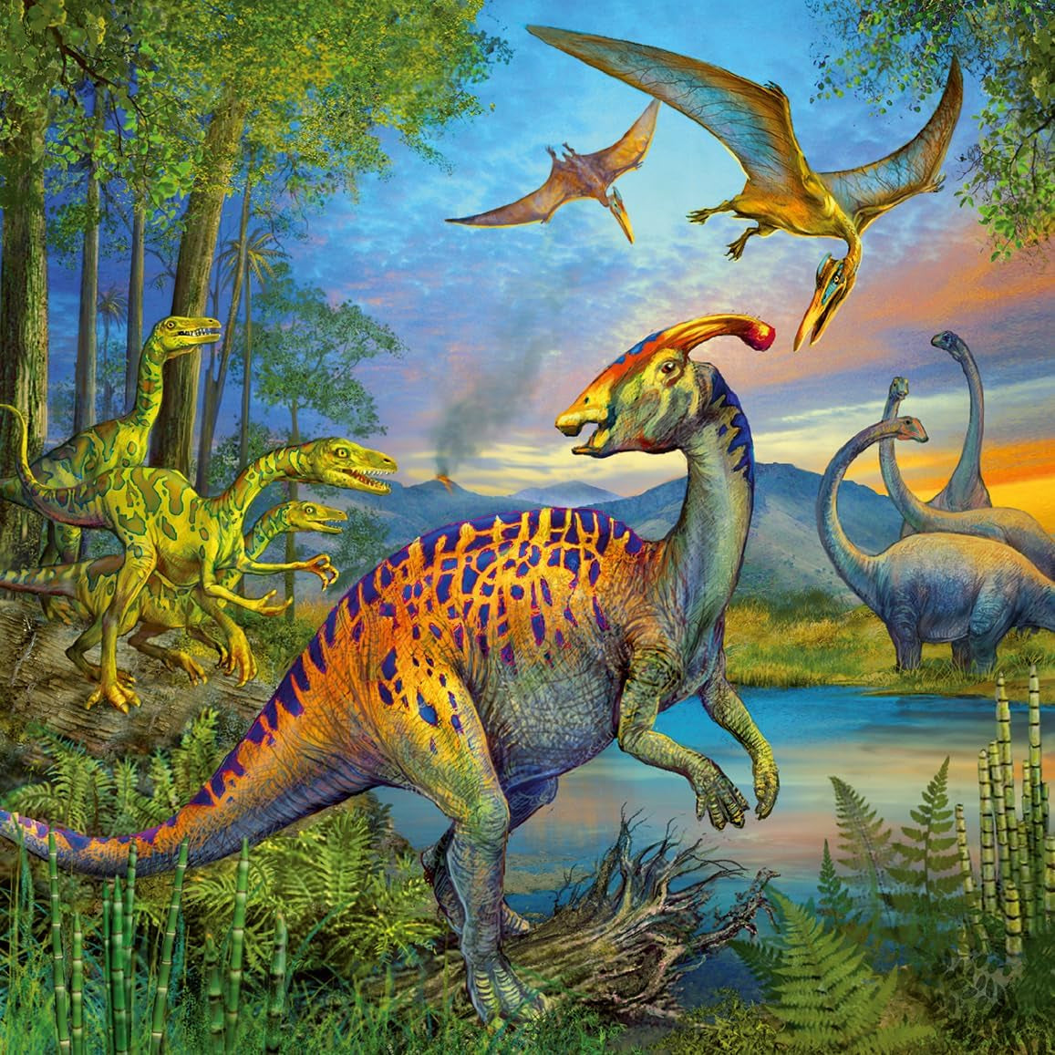Ravensburger Pussel för barn - 09317 Dinosauriernas fascination - 3X49-bitars pussel för barn 5 år och uppåt Pussel Naty Shop