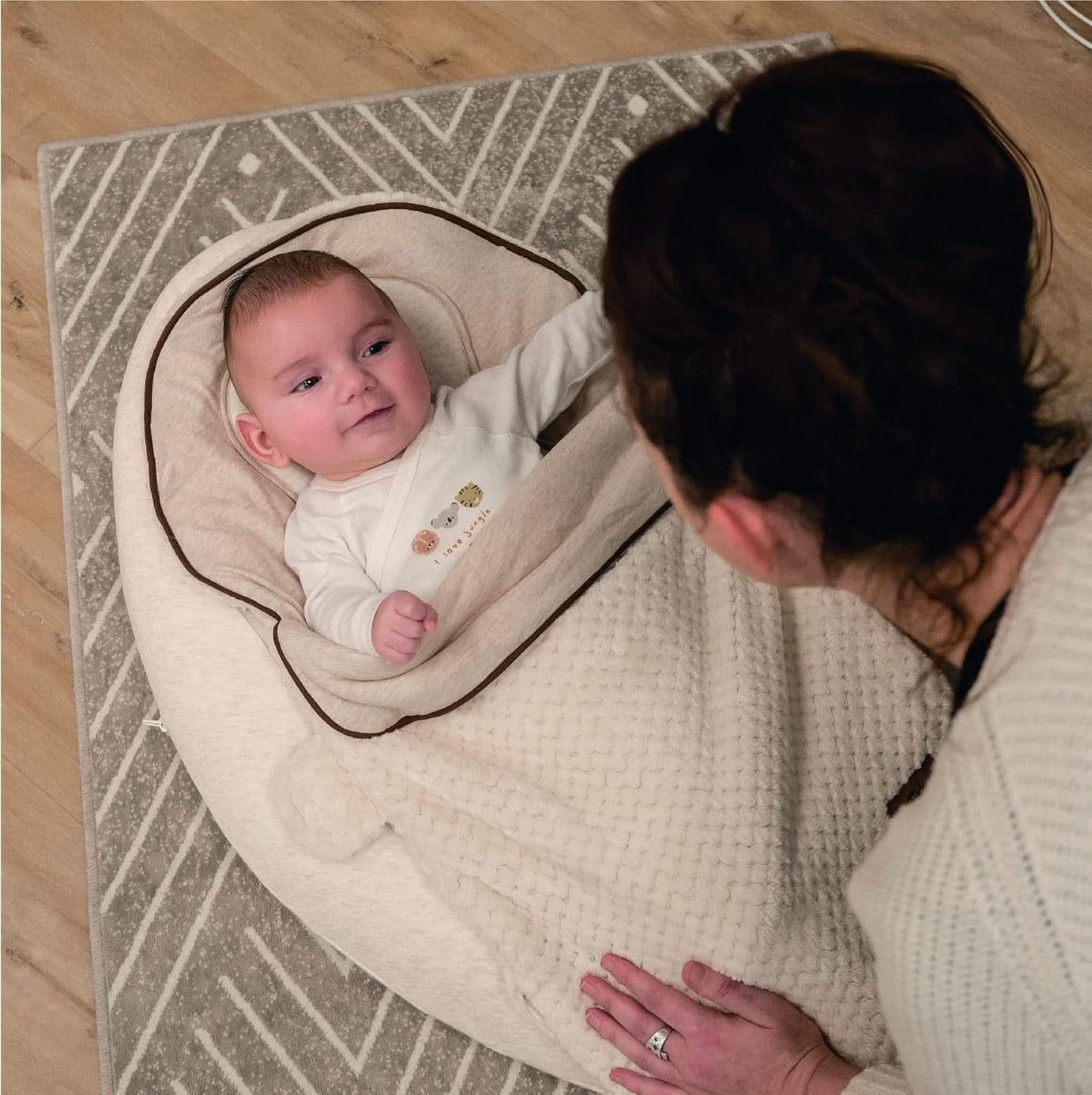 Multifunktionell amningskudde, 4 i 1, Soft Nova, beige, enkel kudde: 202 cm, fåtölj, 40 X 75 X 22 cm Tillbehör Mat och Amning Bebe Naty Shop