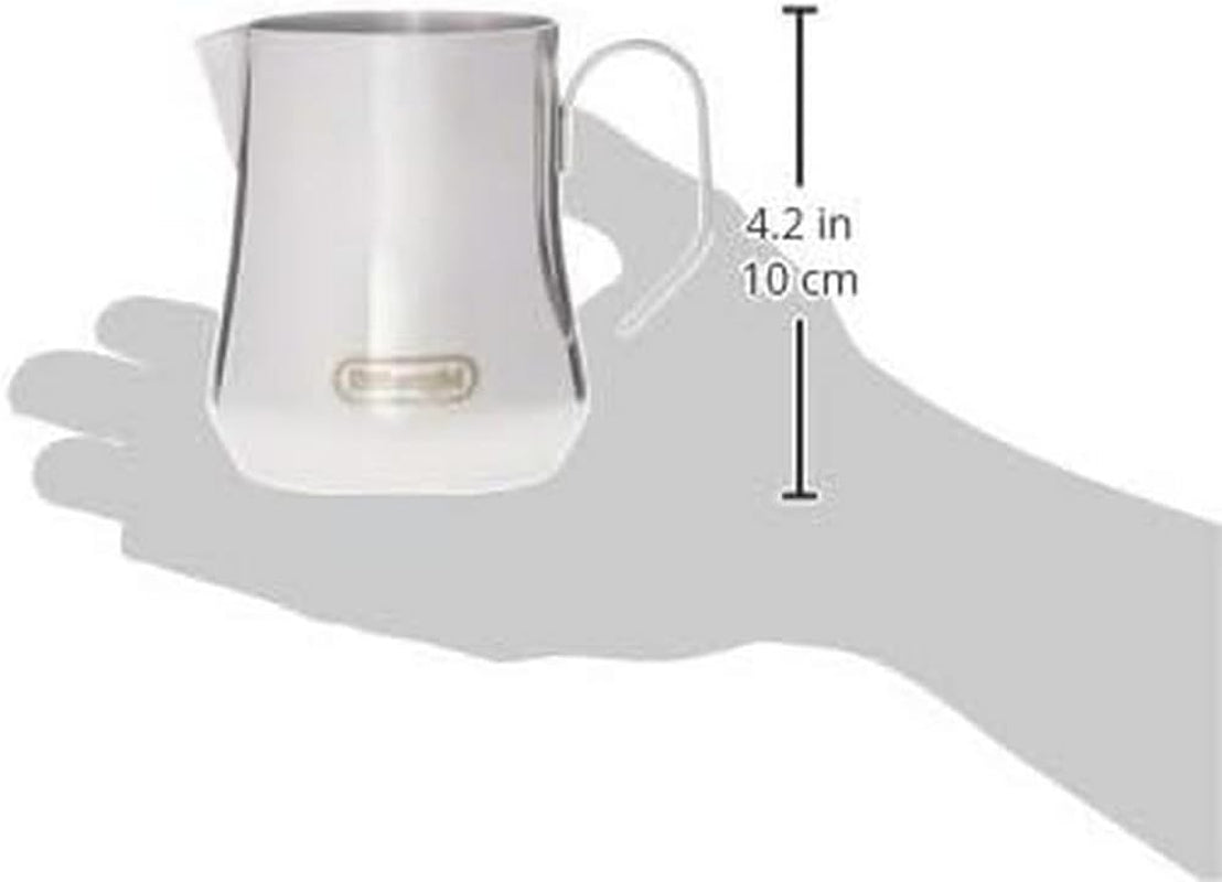De'Longhi Milk Pitcher DLSC060, mjölkkanna för manuell skumning, ergonomiskt handtag, kapacitet 350 ml, rostfritt stål