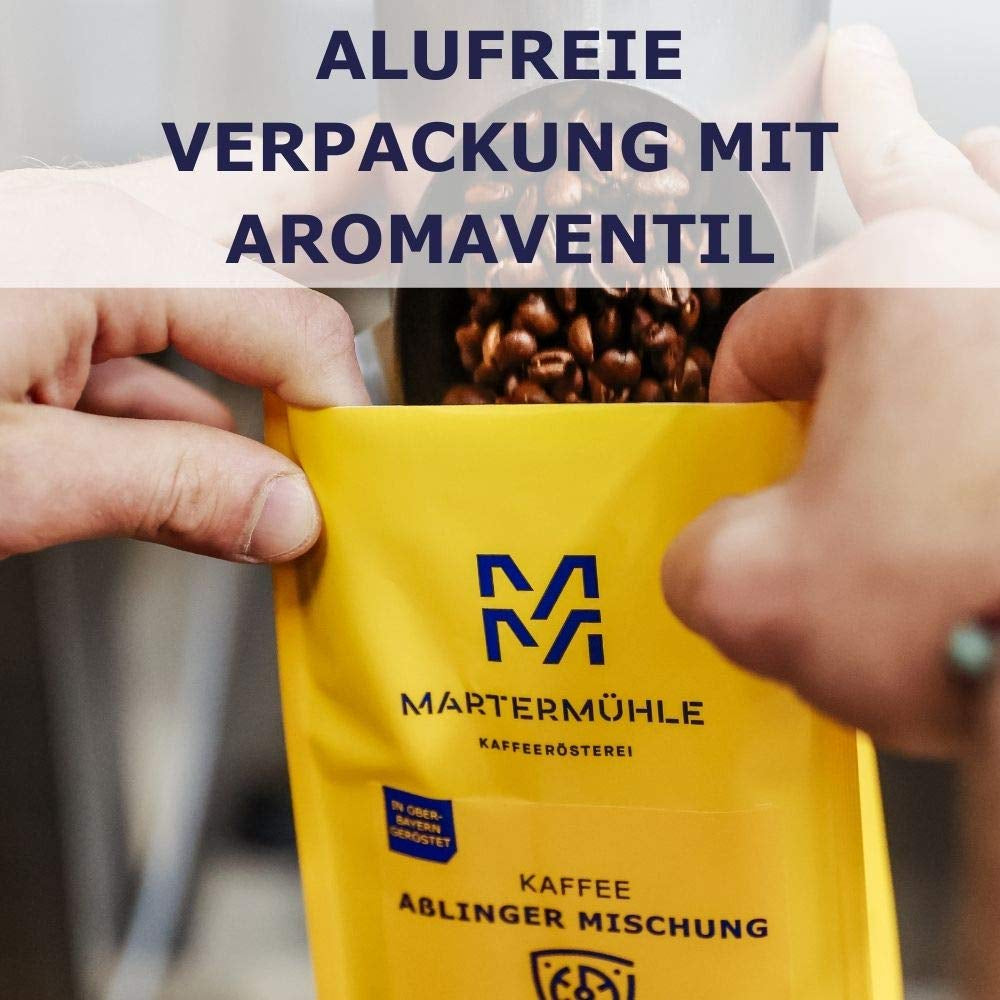 Martermühle Strong Espresso Cream 500g | Arabica/Robusta | Smaker: Mörk kakao, hasselnöt | Lättrostade hela espressobönor, låg syra