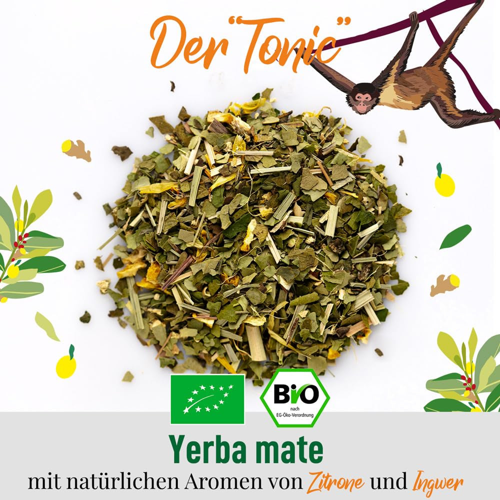 ORIGEENS BIO YERBA MATE MED CITRON OCH INGEFÄRA 200 G - Det energigivande teet I Ekologiskt Yerba Mate-te, orostat, blad, utan stjälkar och damm