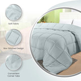 Utopia Sängkläder Helårstäcke 250g/m² Plysch silikonfiberfyllning dubbelsäng sydd i låda (dubbelsäng XL ljusgrå) Naty Shop Täcken & täcken