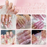 3D Nail Art-dekorationer, 1 kartong Nail Art-berlocker, Blandad stil Blomma hjärta Rosett Nail Art-berlocker, Harts Nail Art-dekorationer, För Nail Art-dekorationer, Tillbehör till DIY-hantverk