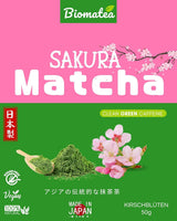 Sakura Matcha Tea 50g - Ceremoniell kvalitet från Japan - Premium grönt te med Sakura Flower Pulver - Första skörden, stenmald, vegansk, inga tillsatser