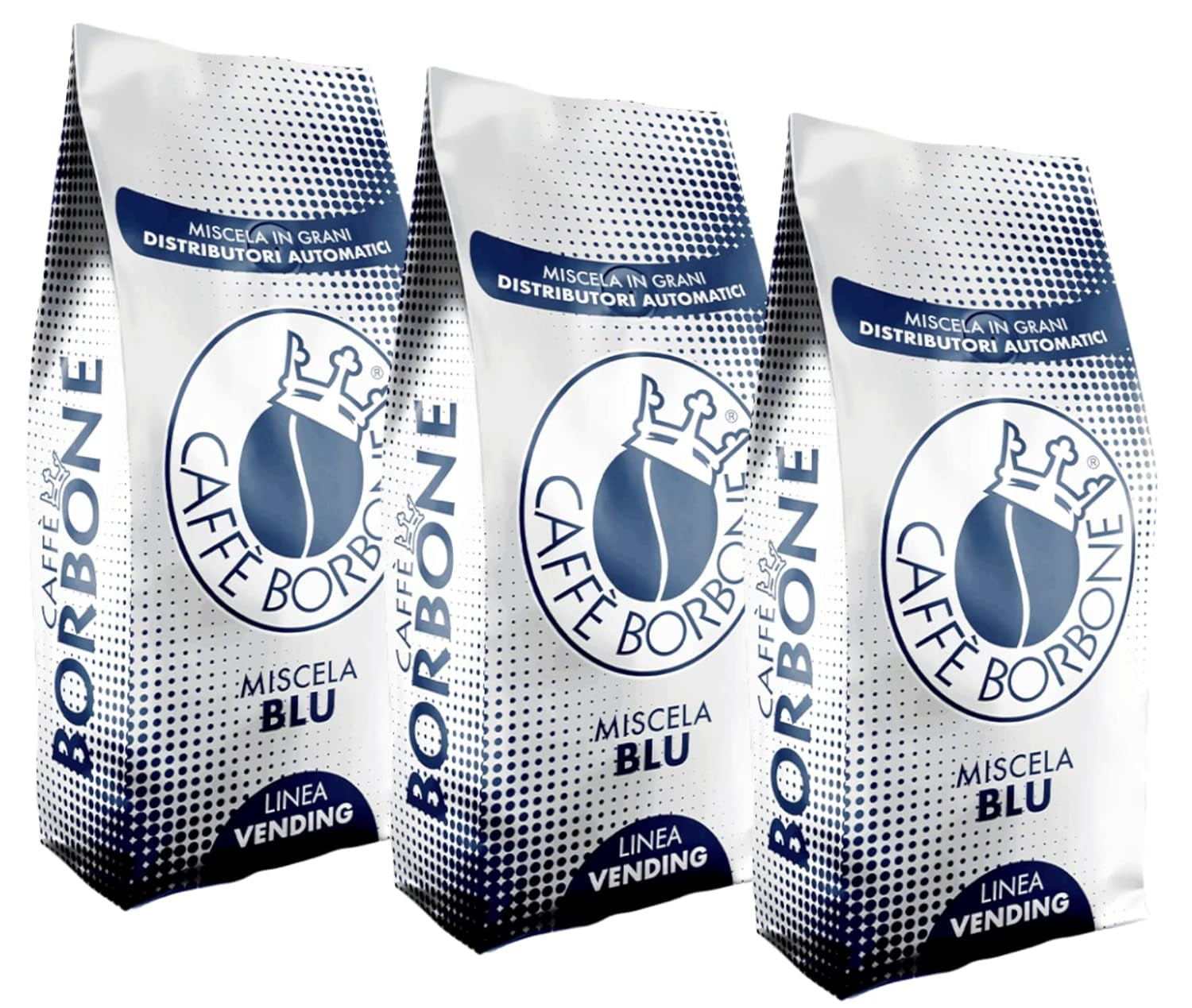 Caffé Borbone Venedig Blu 3 x 1000g från Italien | Bourbon kaffe | Fullkorn | 60% Arabica, 40% Robusta | + Jassas konditorivaror