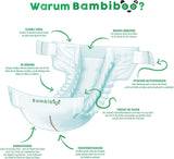 Bambiboo Mini engångsblöjor Hudvänliga med mjuk bambufiber navelsträngsöppning - Blöjor för nyfödda - Engångsblöjor för nyfödda - Hudskydd - Storlek 2, 25 st