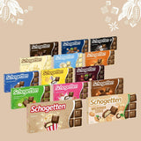 Schogetten popcorn 1 chokladkaka x 100g, mjölkchoklad med popcorn och majsbitar, praktiska enskilda bitar. En delikatess. Bit för bit.