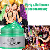 Grönt tillfälligt hårvax, galet grönt tillfälligt hårspray, tvättbar semipermanent lera, engångshårfärg, instant styling hårpasta lera, naturlig hårfärg för fester, aktiviteter och Halloween Naty Shop hårfärgning