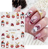 JMEOWIO Nagelsticker Weihnachten 10 Blatt Nail Art Sticker Selbstklebend Nagelaufkleber Glitter Schneeflocke Xmas Winter Urlaub Guld Dekoration Nageldesign Zubehör