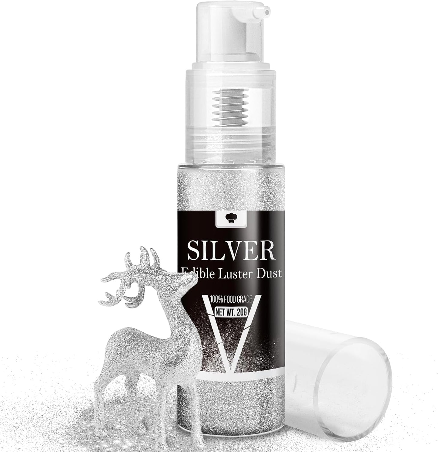 Ätbart glittersprayset - 20 g mat iriserande glitterdamm för drycker, champagne, kakor - ätbar metallisk matfärg för cocktails, vin, sprit, bakning, kakor