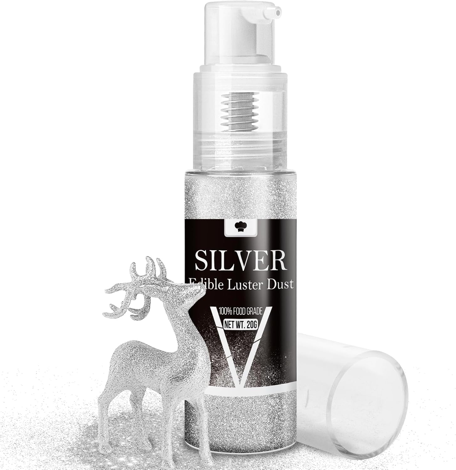 Ätbart glittersprayset - 20 g mat iriserande glitterdamm för drycker, champagne, kakor - ätbar metallisk matfärg för cocktails, vin, sprit, bakning, kakor