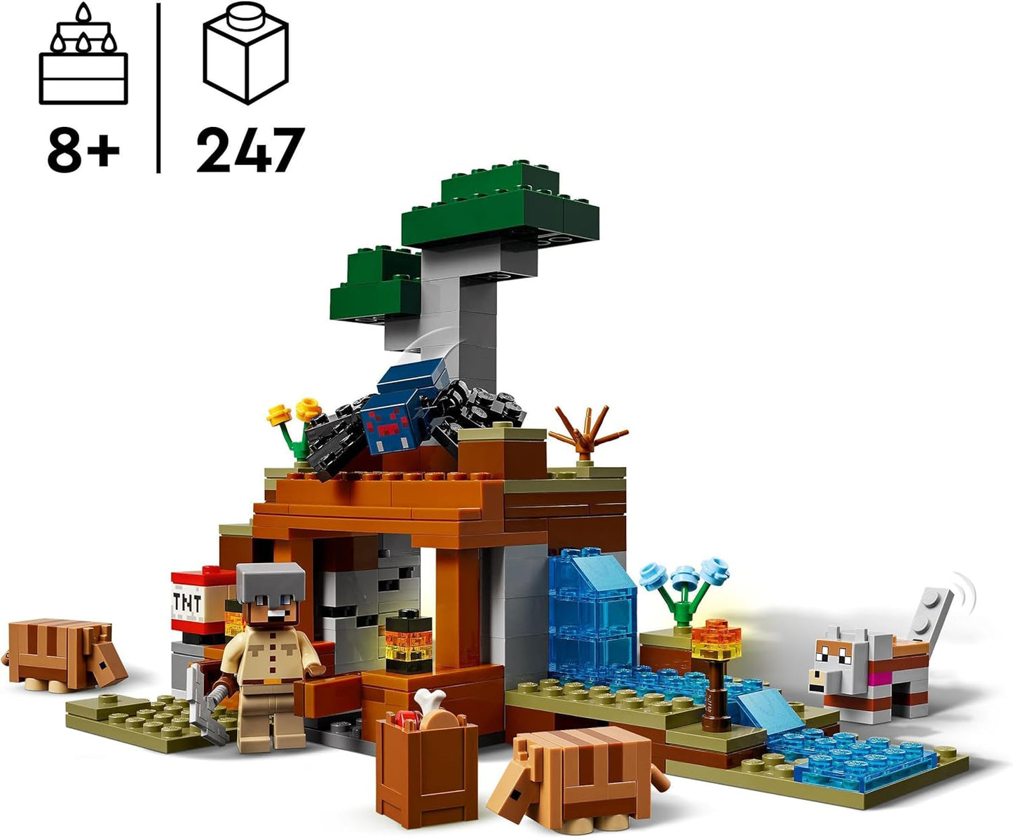 LEGO Minecraft Dungeon Mine Expedition Videospel Minifigurset Karaktärsbyggande leksakspresent för pojkar och flickor 8 år gamla 21269 Byggset Besuche den LEGO-Store