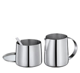 Cilio DELIZIA Tand och kopp mjölk | Kaffeservis | Mugg och behållare i rostfritt stål | Stapelbar | Med sked | Portioner 250 ml mjölk och 220 g socker