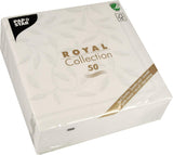 Papstar, 50 servetter "ROYAL Collection" 1/4-faldig 40 Cm X 40 Cm Vit "New Mediterranean", #11652