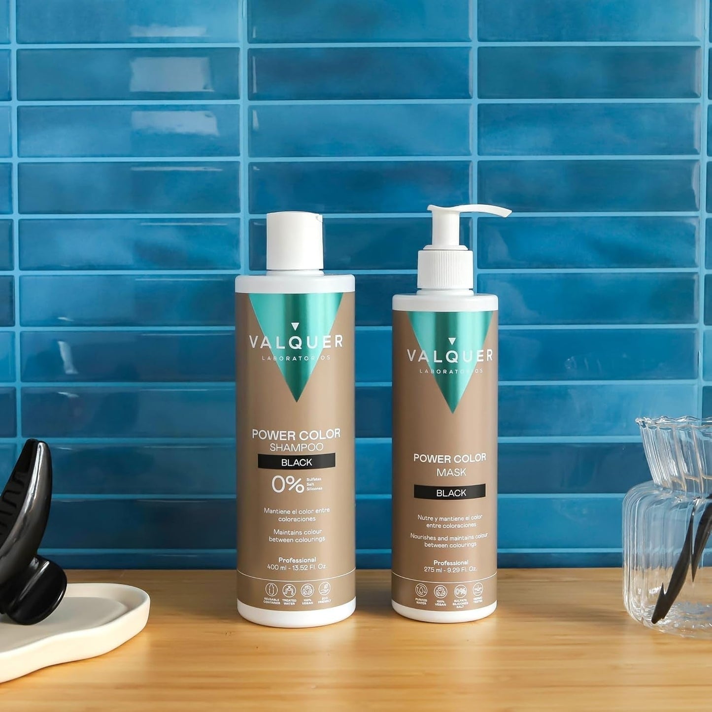 Valquer Power Color Mask vegansk och silikonfri formulering Ger hårfärg 290 ml svart Hårmask Naty Shop