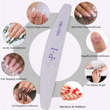 3 st nagelfilsset, nagelfilar för gelnaglar, slitstarka och tvättbara gelnageltillbehör, professionell nagelfil 100/180 med 3 former, vit