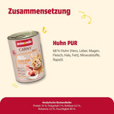 animonda Carny Adult Single Protein Pure Chicken (6 x 400 g), våtfoder för vuxna katter med en enda proteinkälla, våtfoder för vuxna katter, spannmålsfri och sockerfri