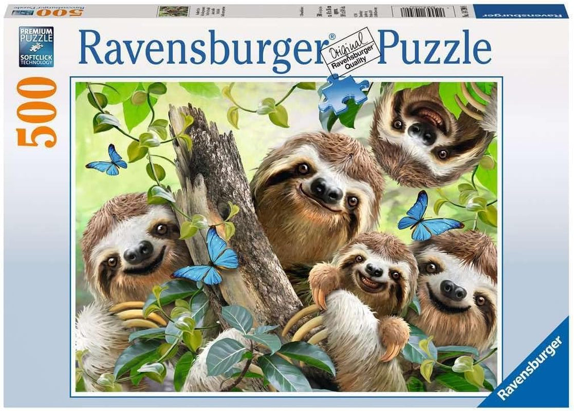 Ravensburger Puzzle 12000203 - Sloth Selfie - 500-bitars pussel för vuxna och barn över 10 år, djurmotiv pussel Pussel Naty Shop Gammal design