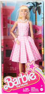 Barbie Doll Filmdockan i rosa och vit klänning och tusensköna halsband Margot Robbie Samlarleksak för 3 år HPJ96