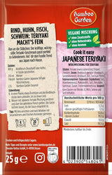 Bamboo Garden - Teriyaki kryddblandning , Gewürzmischung für Teriyaki , Für 4 Portionen , Ohne Geschmackverstärker och Konservierungsstoffe , 1 x 25 g (Verpackungsdesign kann abweichen)