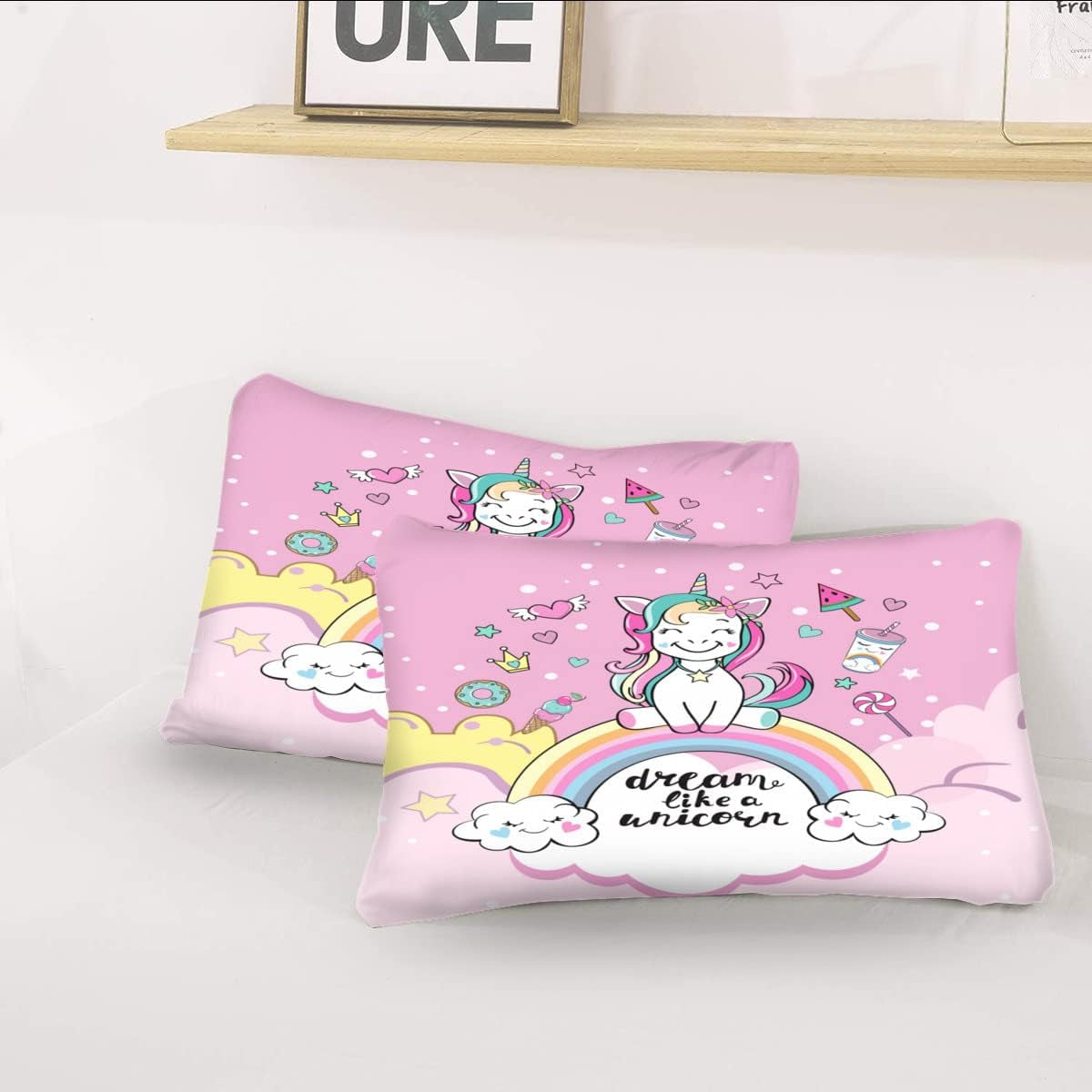 Sängkläder för tjejer, Unicorn, 2 örngott Sängkläder - barn Naty Shop