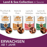 IAMS Delights Land & Sea Collection Wet Cat Food - Kött- och fisksortiment Multipack i sås, våtfoder för katter 1 år och äldre, 12 x 85g