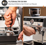 Krups Precision manuell espressomaskin med portafilter och kvarn, barista kaffemaskin med intuitiv kontrollpanel, förinfusionsinställningar, espressomaskin med ångmunstycke, snabb uppvärmning, XP801T10