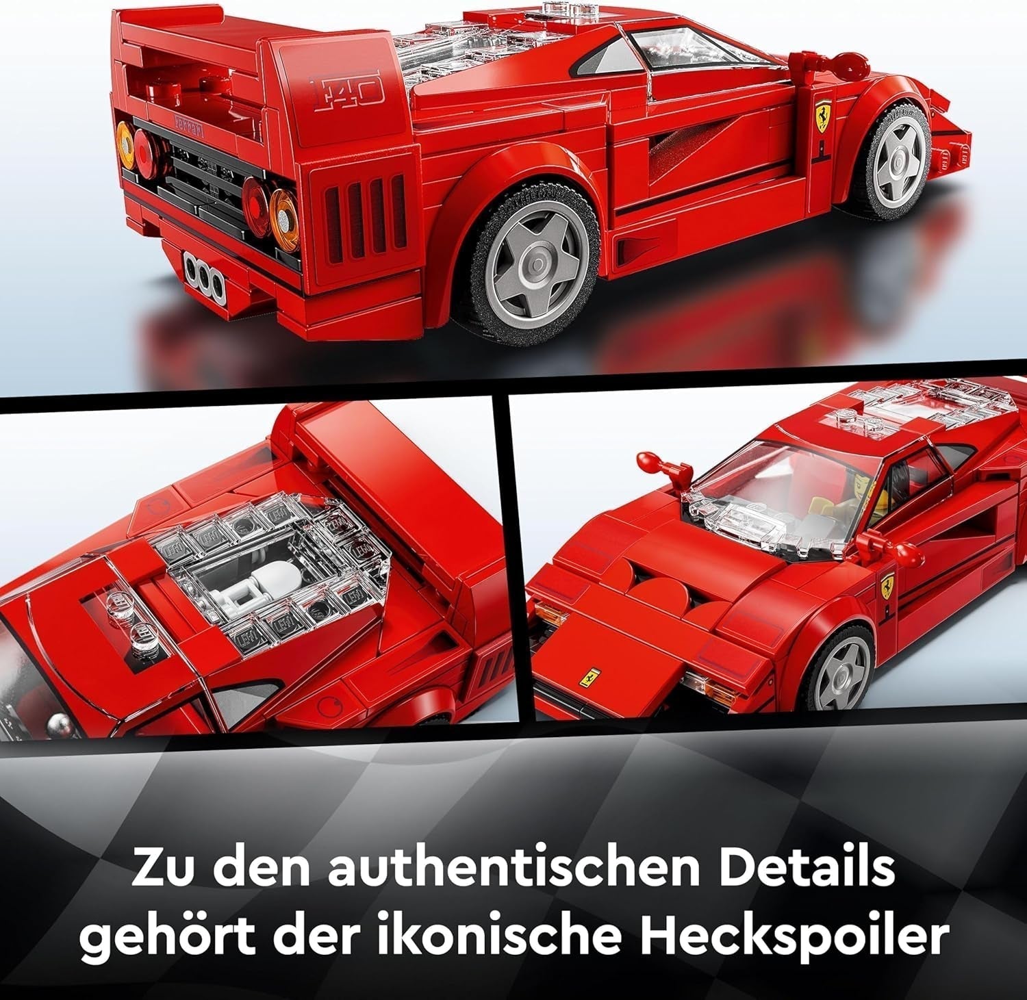 LEGO Speed Champions Ferrari F40 Supersportbil, lekset med byggbar leksaksbil och minifigurförare, samling byggset för barn, present till pojkar och flickor 76934 Byggset Besuche den LEGO-Store