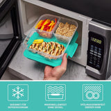 Nest IT-system matförvaringsbehållare Måltidsförberedelser | 1,9 liters lufttäta förvaringsbehållare med TRE fack och lock | BPA-fri | Grön | 5 st Naty Shop matförvaringslådor