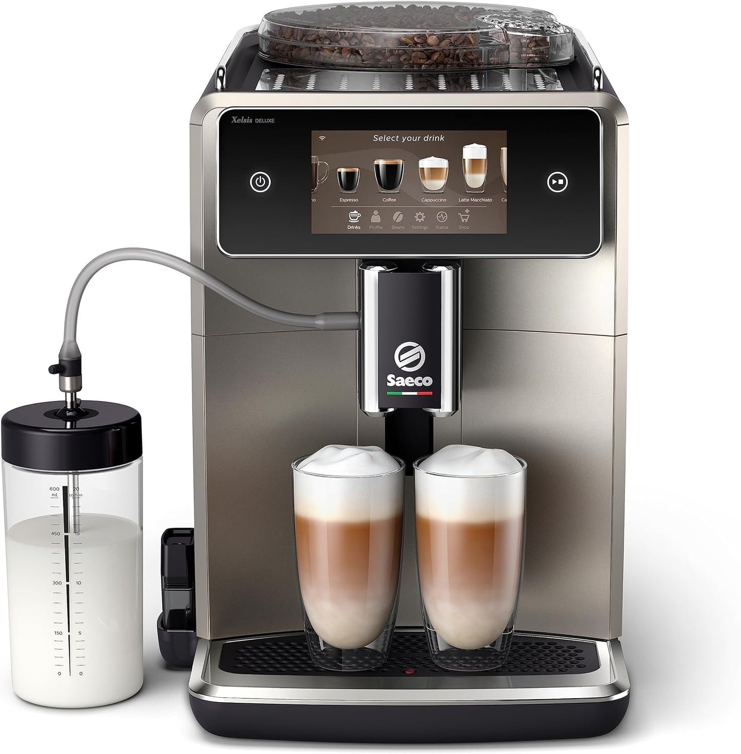 Saeco GranAroma automatisk espressomaskin - 14 kaffespecialiteter, intuitiv färgskärm, 4 användarprofiler, keramisk kvarn, 1500 watt (SM6580/10)