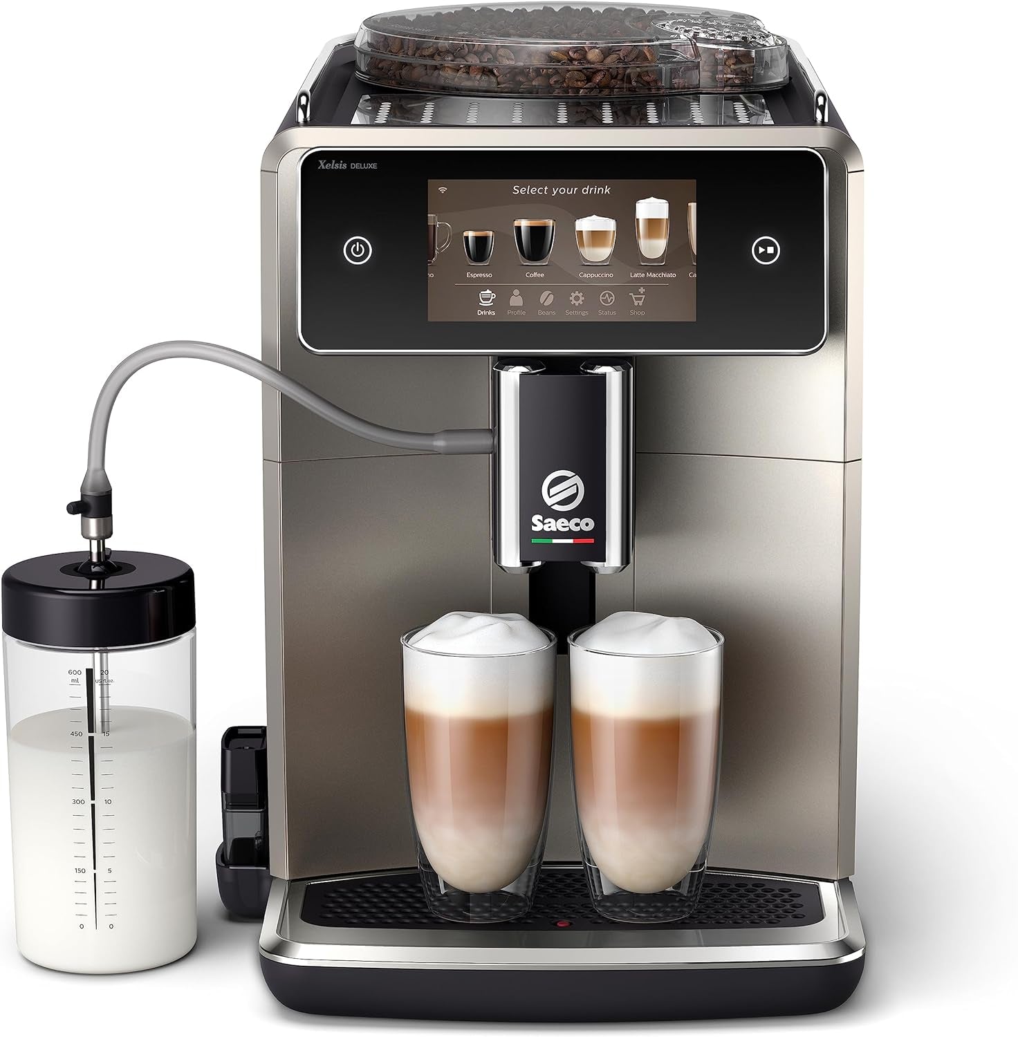 Saeco GranAroma automatisk espressomaskin - 14 kaffespecialiteter, intuitiv färgskärm, 4 användarprofiler, keramisk kvarn, 1500 watt (SM6580/10)