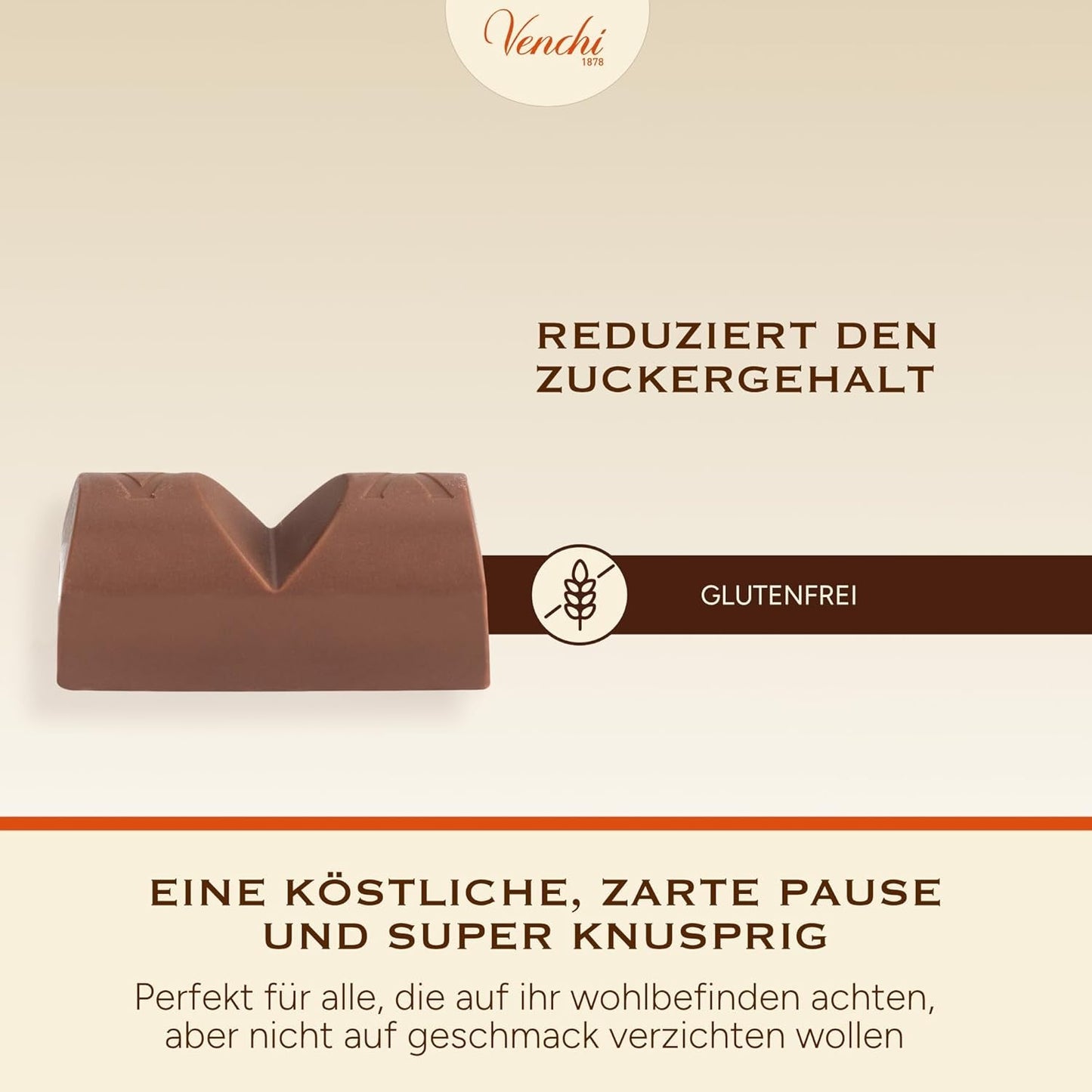 Venchi - Chokladkakor med mjölk och hasselnötter - 70 % socker - Praliner med PGI Piemonte hela hasselnötter, 1 kg - Glutenfri