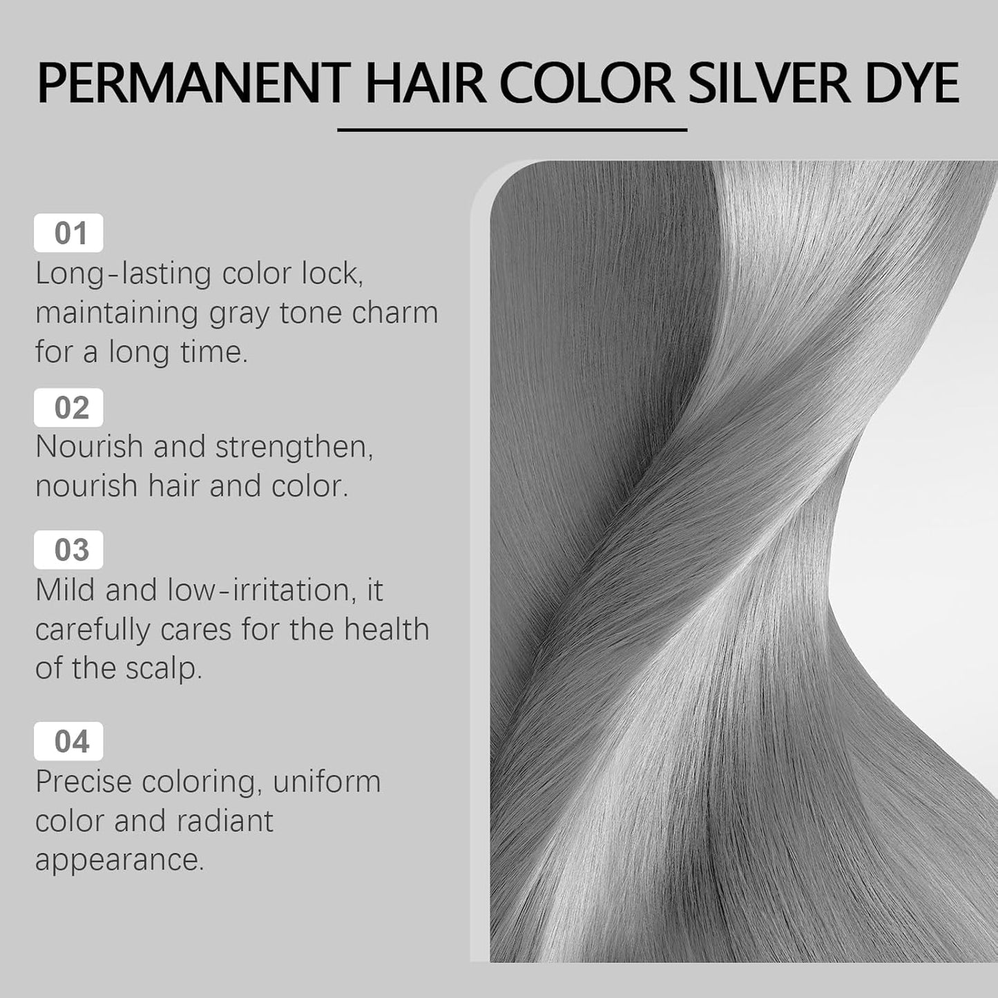 2-i-1 Natural Essence Extract Silver Hårfärgning, Detroit Rain Silver Hårfärgning, Metallic Silver Hårfärgning, Silver Hårfärgning För mörkt hår, Silver Hårfärgning, Permanent Hårfärgning (1 st) Naty Shop Hårfärgning
